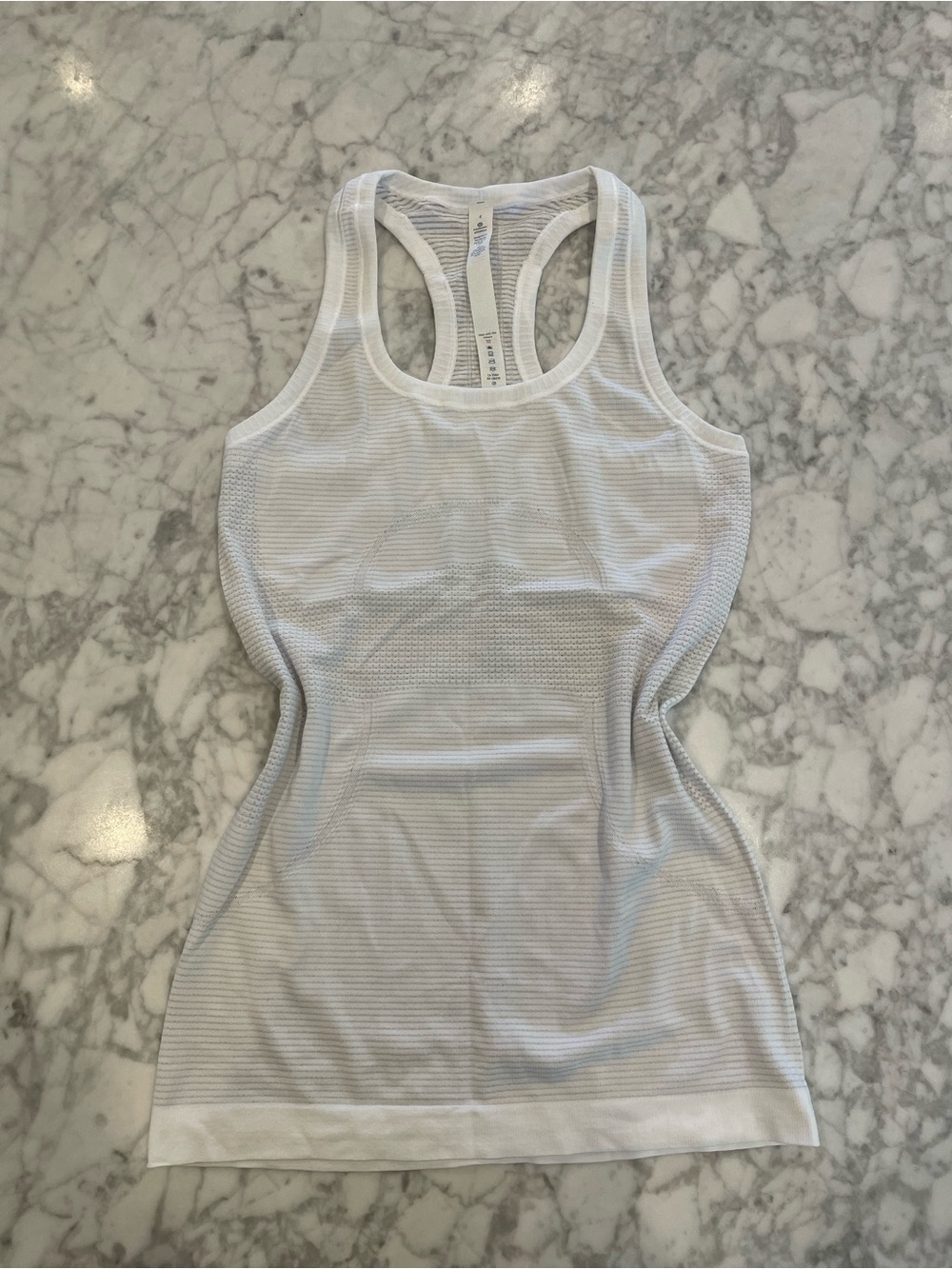 Lululemon White Racerback Active Tank Top